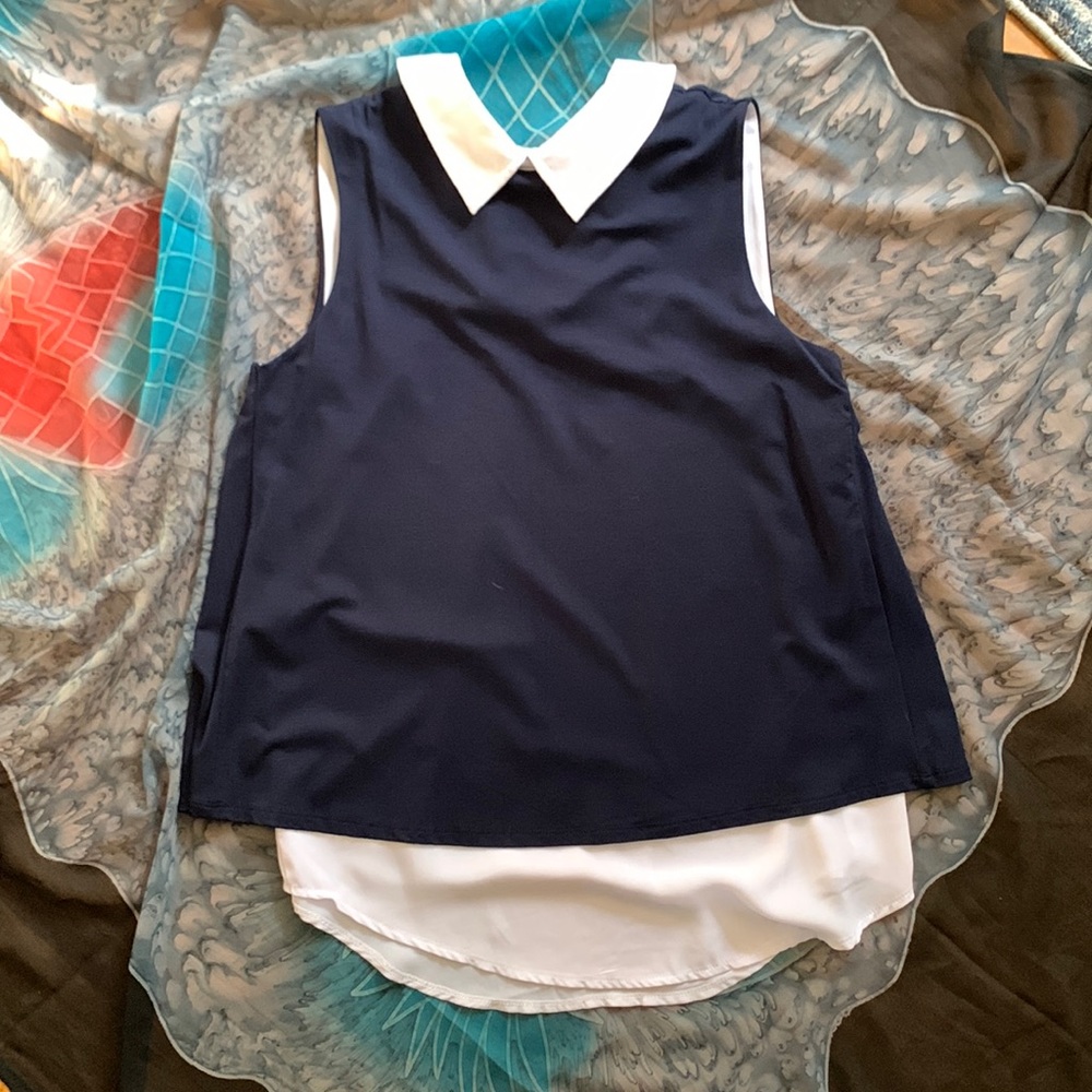 Spring/summer sleeveless 2 layer flowy blouse